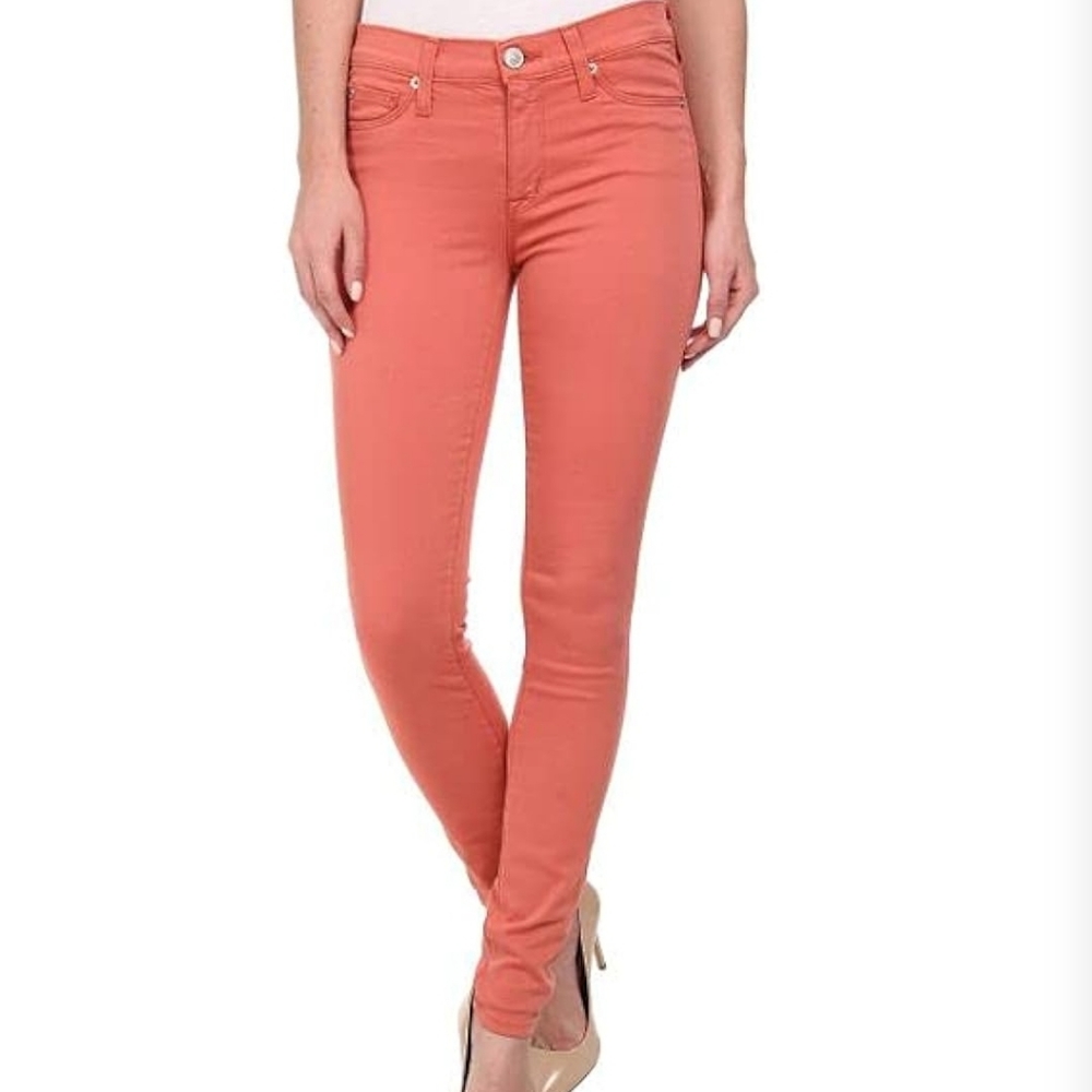 Hudson Natalie Ankle Mid Rise Super Skinny Size 26 In Coral